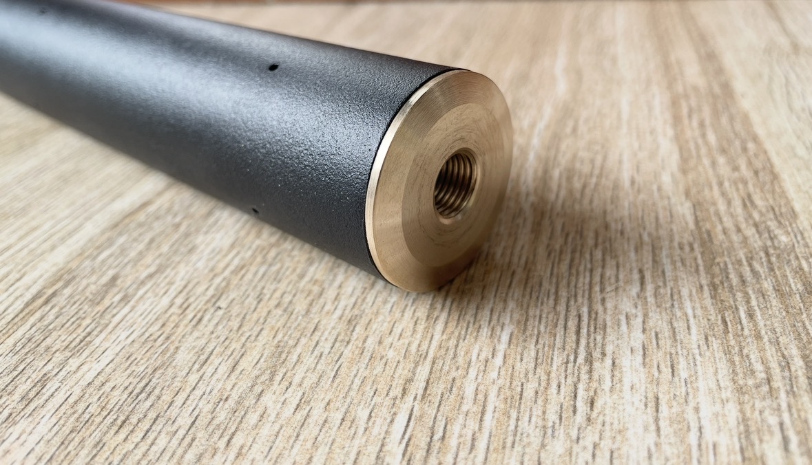 Peredam PCP Senyap OD38 Pendek Silencer pcp Senyap Pererdam drat Kuningan OD38 Panjang 16cm thumbnail 5