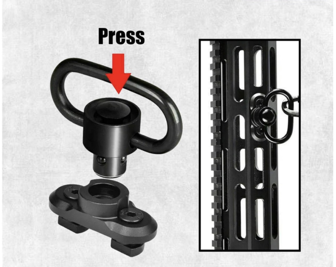 Sling Swivel + adaptor Mlock Model baut Adapter gantungan tali senapan pcp bocap tactical airsoft model buat thumbnail 4