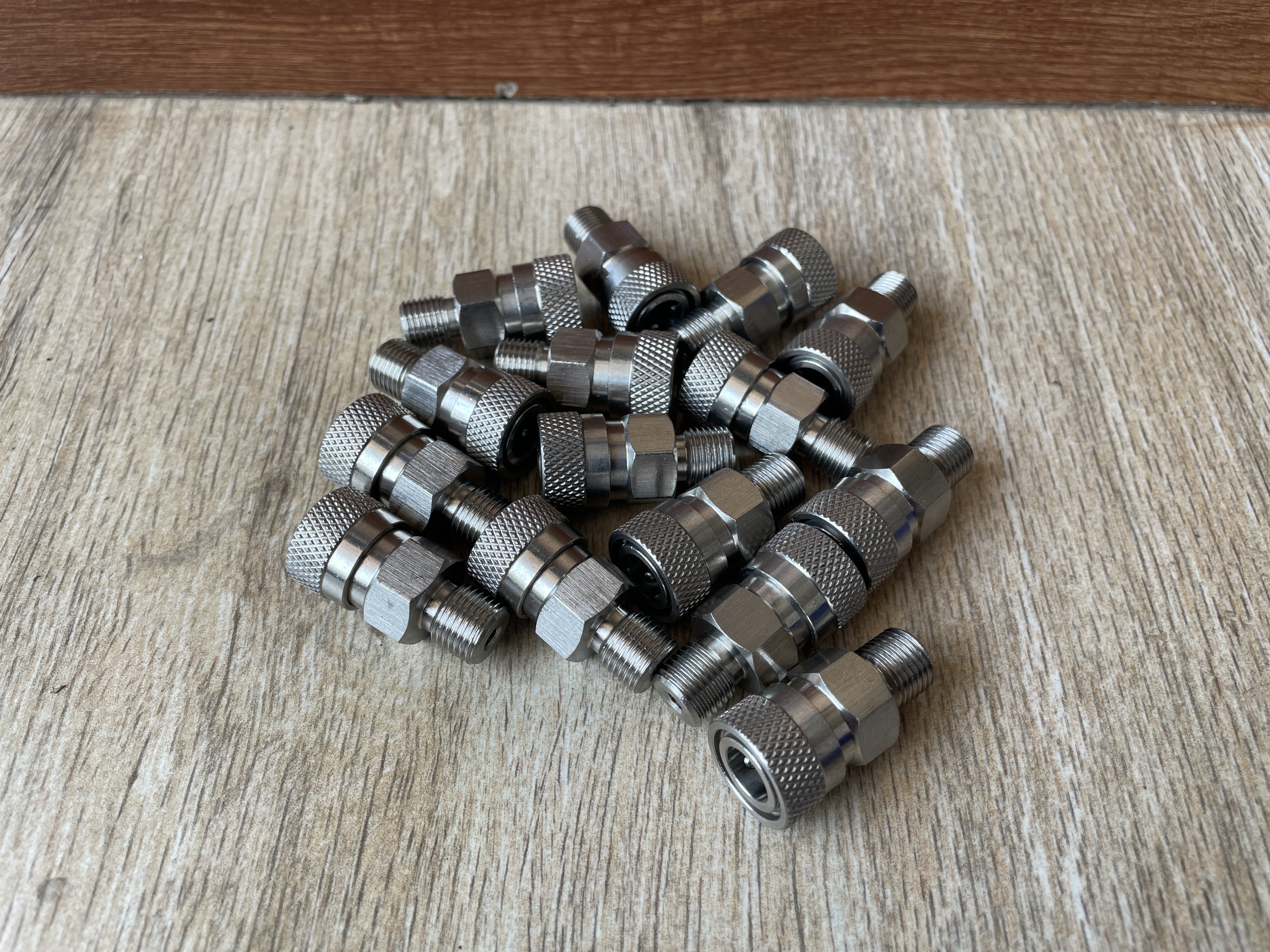 Micro coupler betina stainless Kopler betina cupla betina adapter pengisian angin pompa pcp atau tabung scuba thumbnail 2
