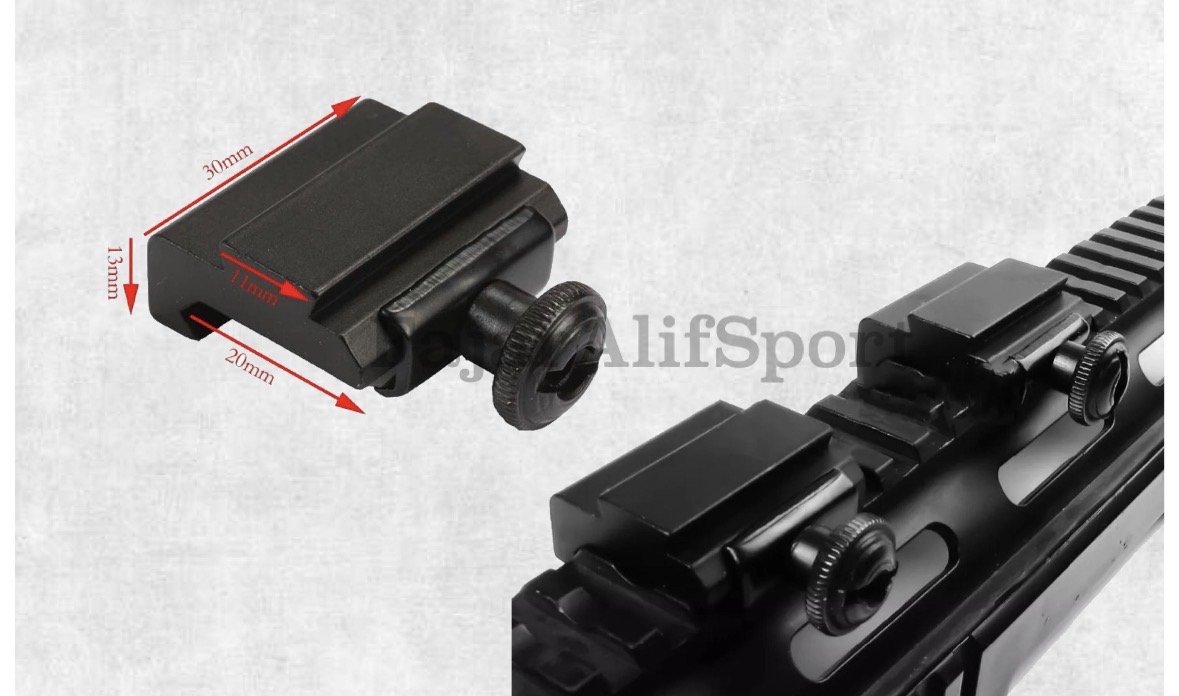 Rail adapter picatiny Rail konverter bawah 22mm atas 11mm Rail adapter mounting scope teleskop thumbnail 2