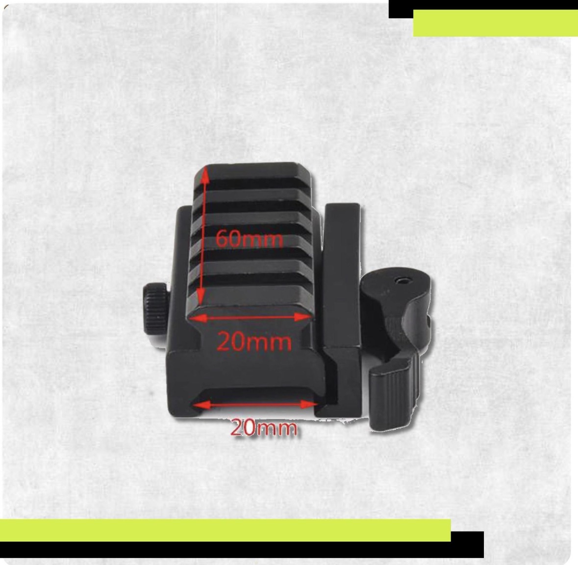 Rail adapter quickrelease Rail riser mount 20mm - 22mm adapter bipod tripod ke senapan pcp atau rail peninggi thumbnail 2