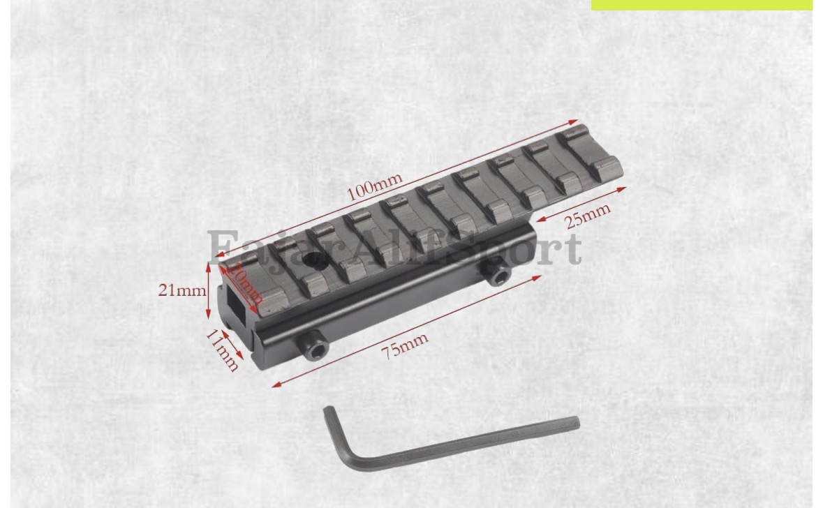Rail Konverter adapter bawah 11mm atas 20-22mm mounting teleskop rail chamber thumbnail 2