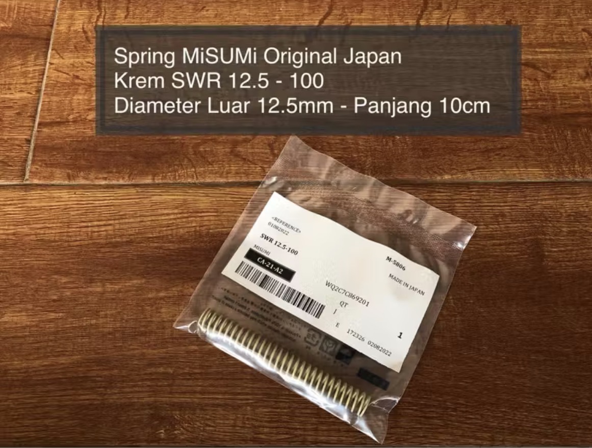 Spring MiSUMi Krem SWR 12.5-100 Diameter 12.5mm Panjang 10cm Original Japan Per Hammer pcp Per Valve pcp