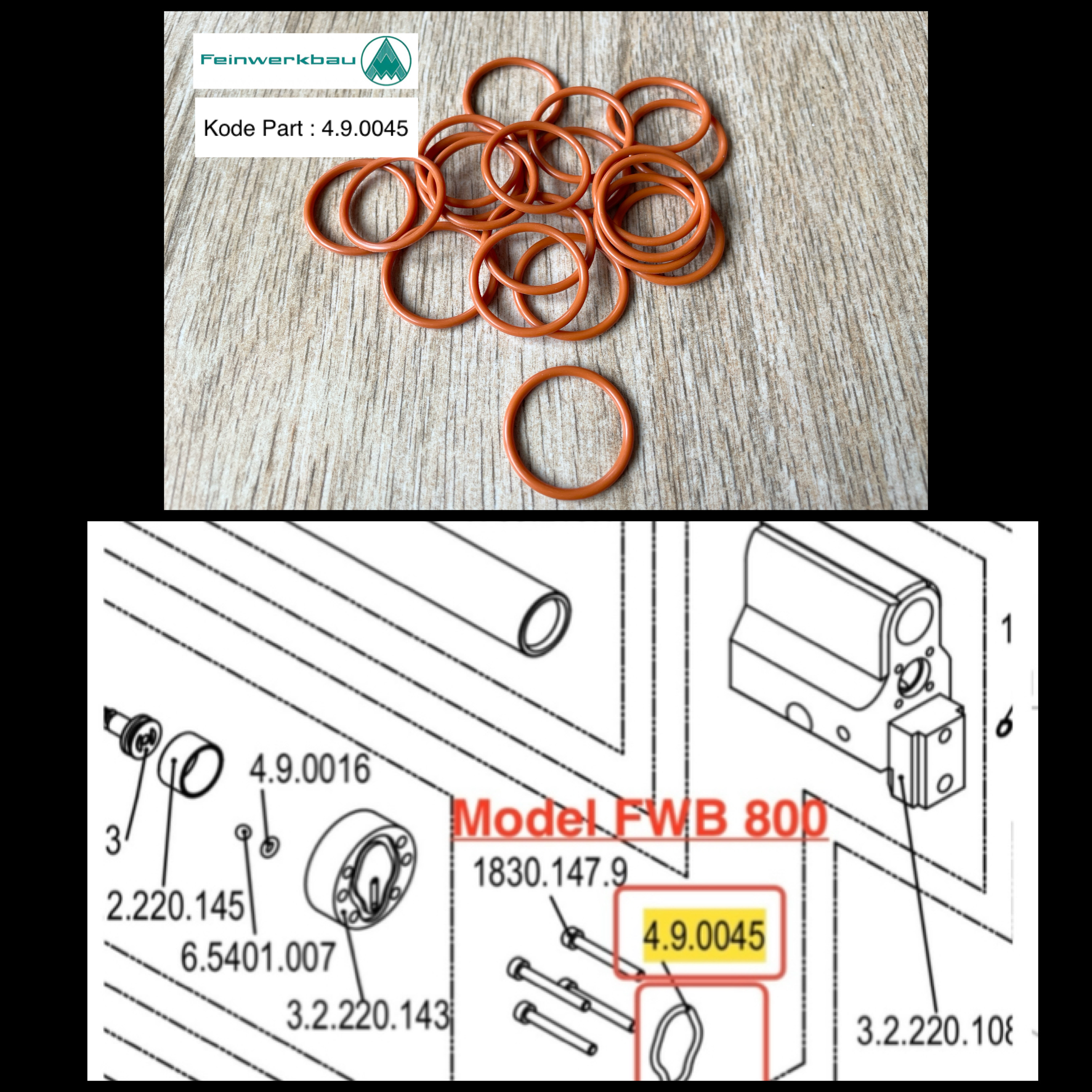 Oring Seal FWB Feinwerkbau Original Germany Series 800 900 800X  Kode Part : 4.9.0045