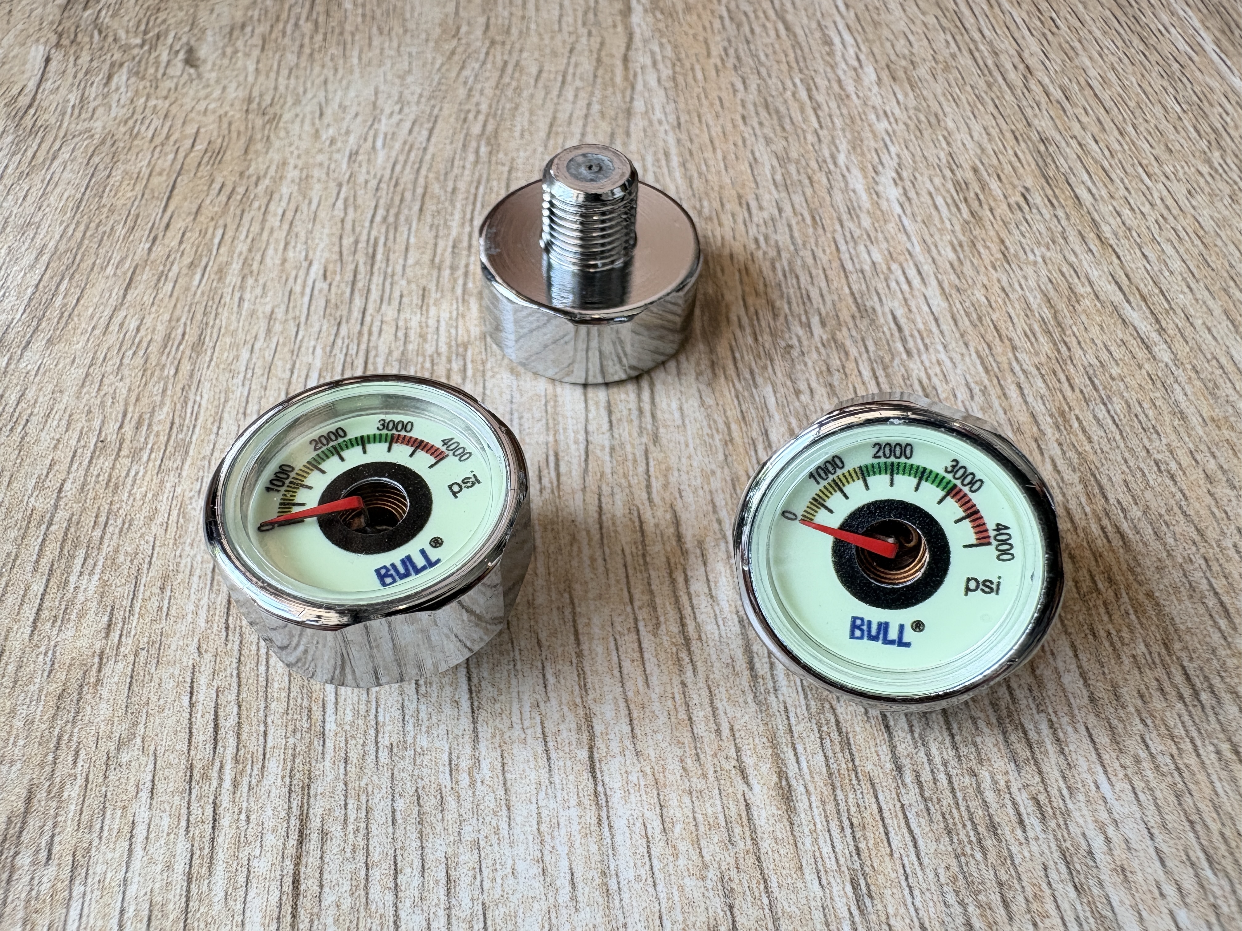 Manometer senapan pcp 4000psi menyala dalam gelap Manometer pcp Mano OD25 Drat M10x1