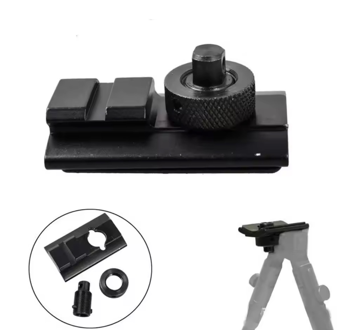 Picatiny rail adapter Multifungsi 2in1 Rail dudukan tali uncle mike + Dudukan bipod rail 20-22mm Picatiny slot adapter 2in1