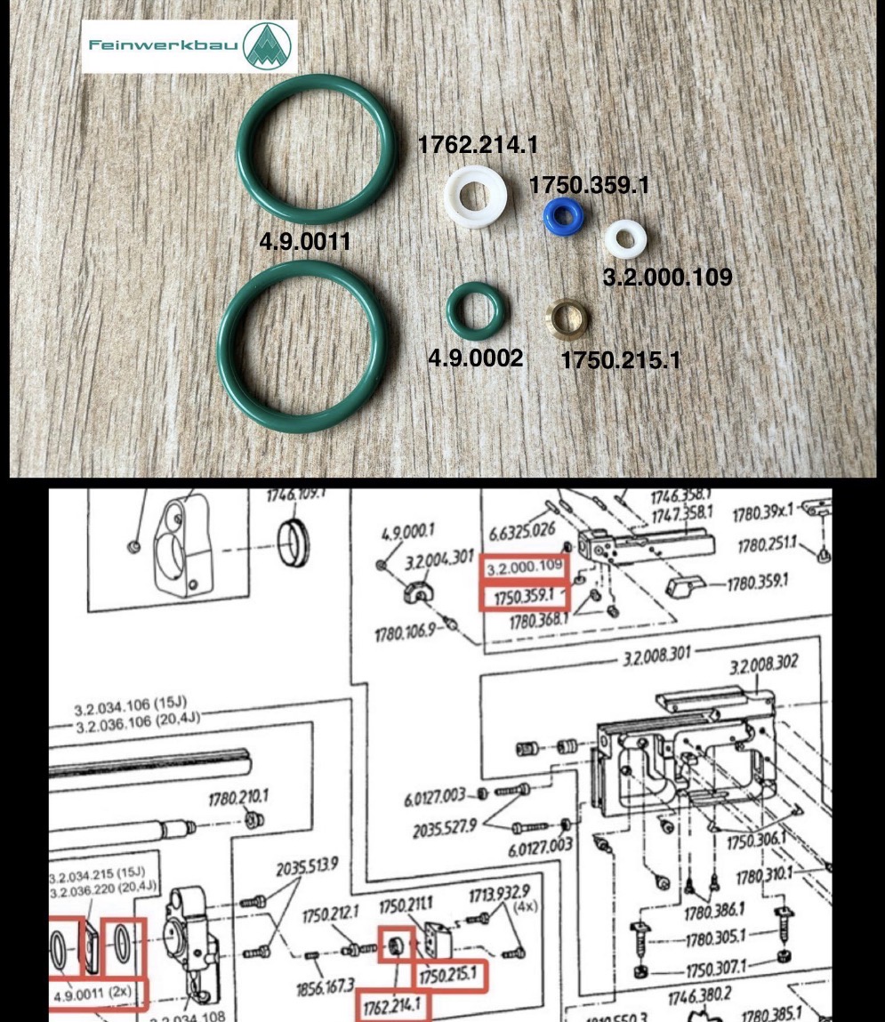 Feinwerkbau Seal Kit P70 FT/RT - Service Kit For P70FT/RT Original Feinwerkbau Germany